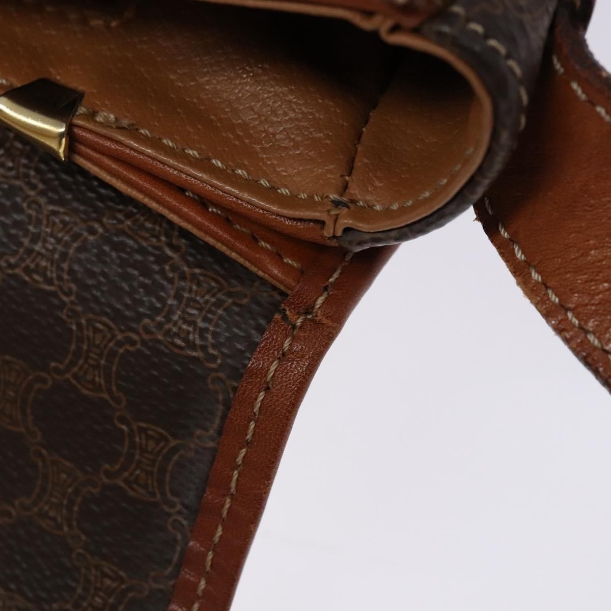 Celine Macadam Shoulder Bag PVC Leather, BROWN, CANVAS, Shoulder bag