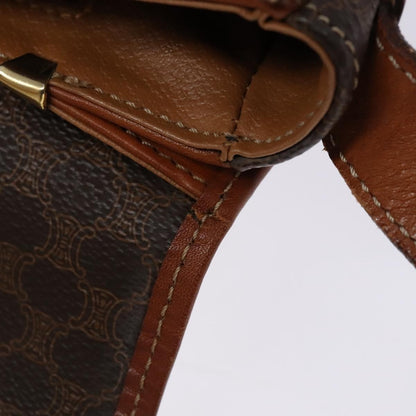 Celine Macadam Shoulder Bag PVC Leather, BROWN, CANVAS, Shoulder bag