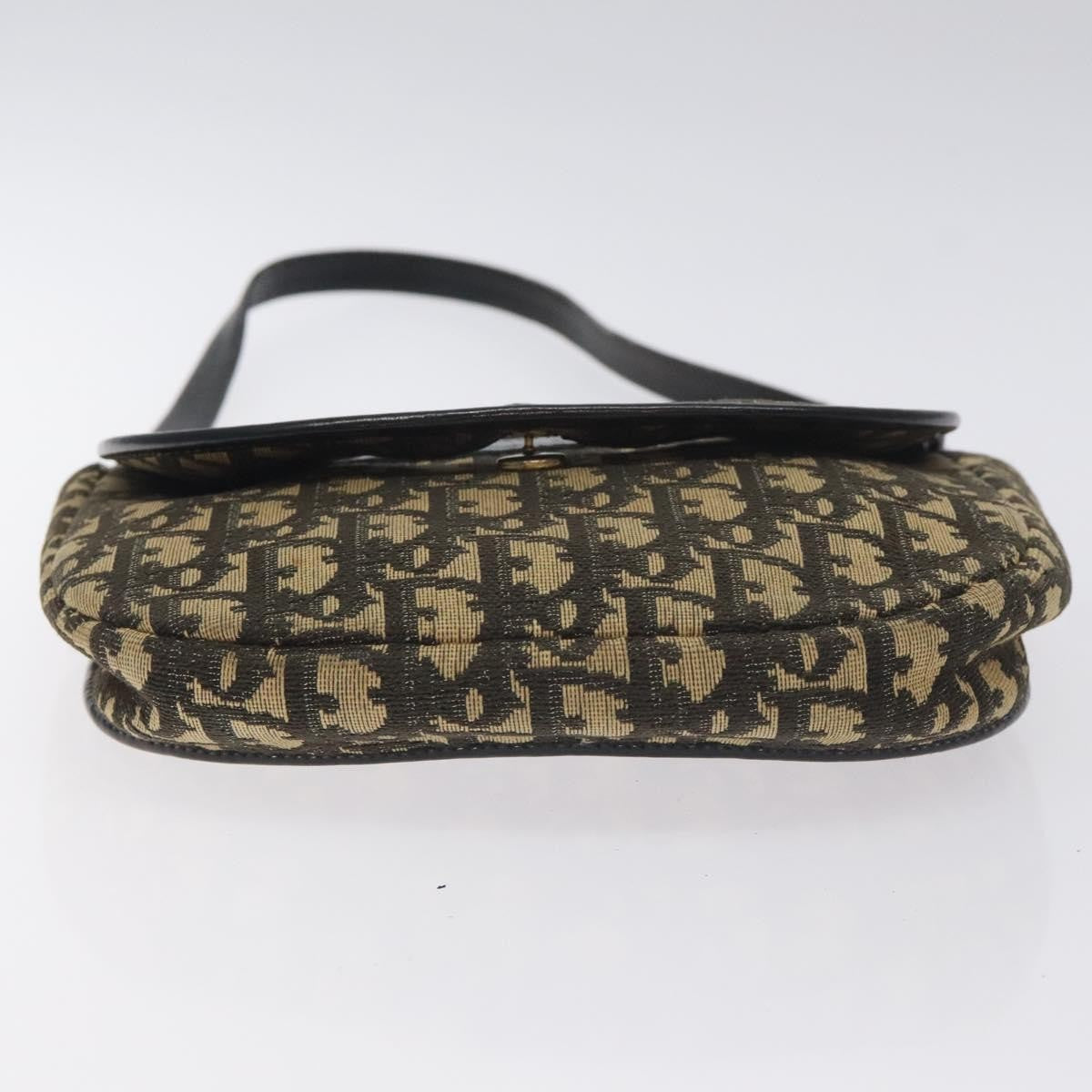 Christian Dior Vintage Flap Crossbody Bag Canvas, NAVY, CANVAS, Shoulder bag