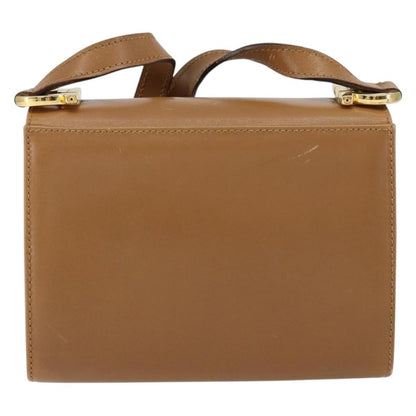 Salvatore Ferragamo Gancini Shoulder Bag Leather, BROWN, LEATHER, Shoulder bag