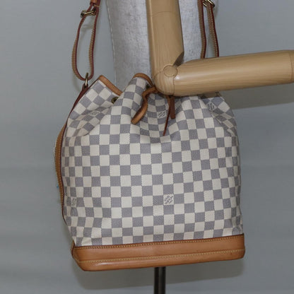 Louis Vuitton Noe Handbag Damier, WHITE, CANVAS, Shoulder bag
