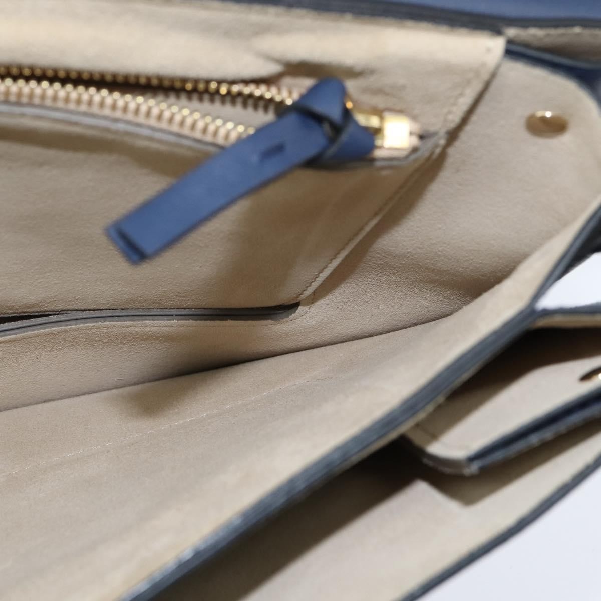 Chloe Faye Shoulder Bag Leather and Suede, NAVY, LEATHER, Shoulder bag