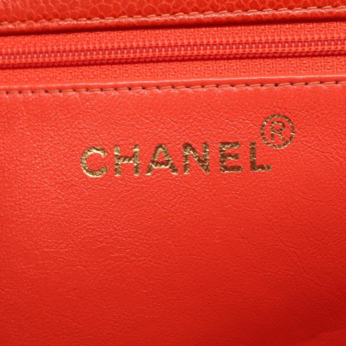 Chanel Grand Shopping Tote Quilted Calfskin, ORANGE, LEATHER, Tote bag