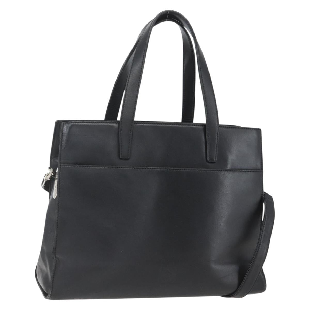 Loewe Vintage Anagram Tote Leather, BLACK, LEATHER, Tote bag