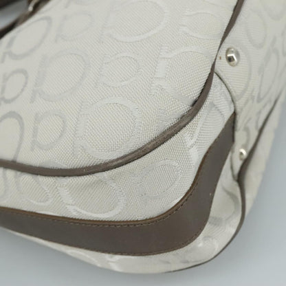 Salvatore Ferragamo Gancini Shoulder Bag Canvas, GRAY, CANVAS, Shoulder bag