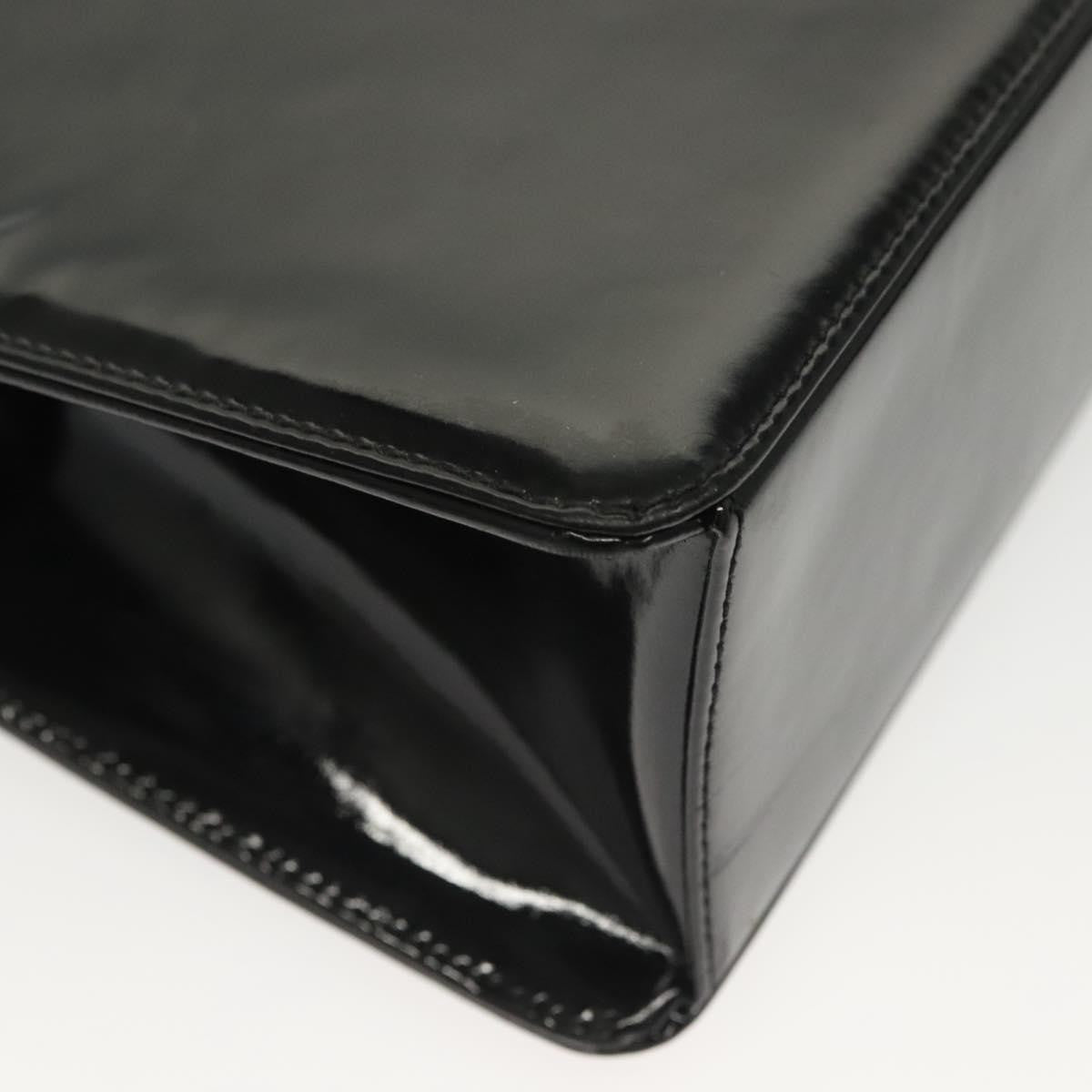 Chanel Vintage CC Lock Pocket Chain Tote Patent, BLACK, PATENT_LEATHER, Handbag