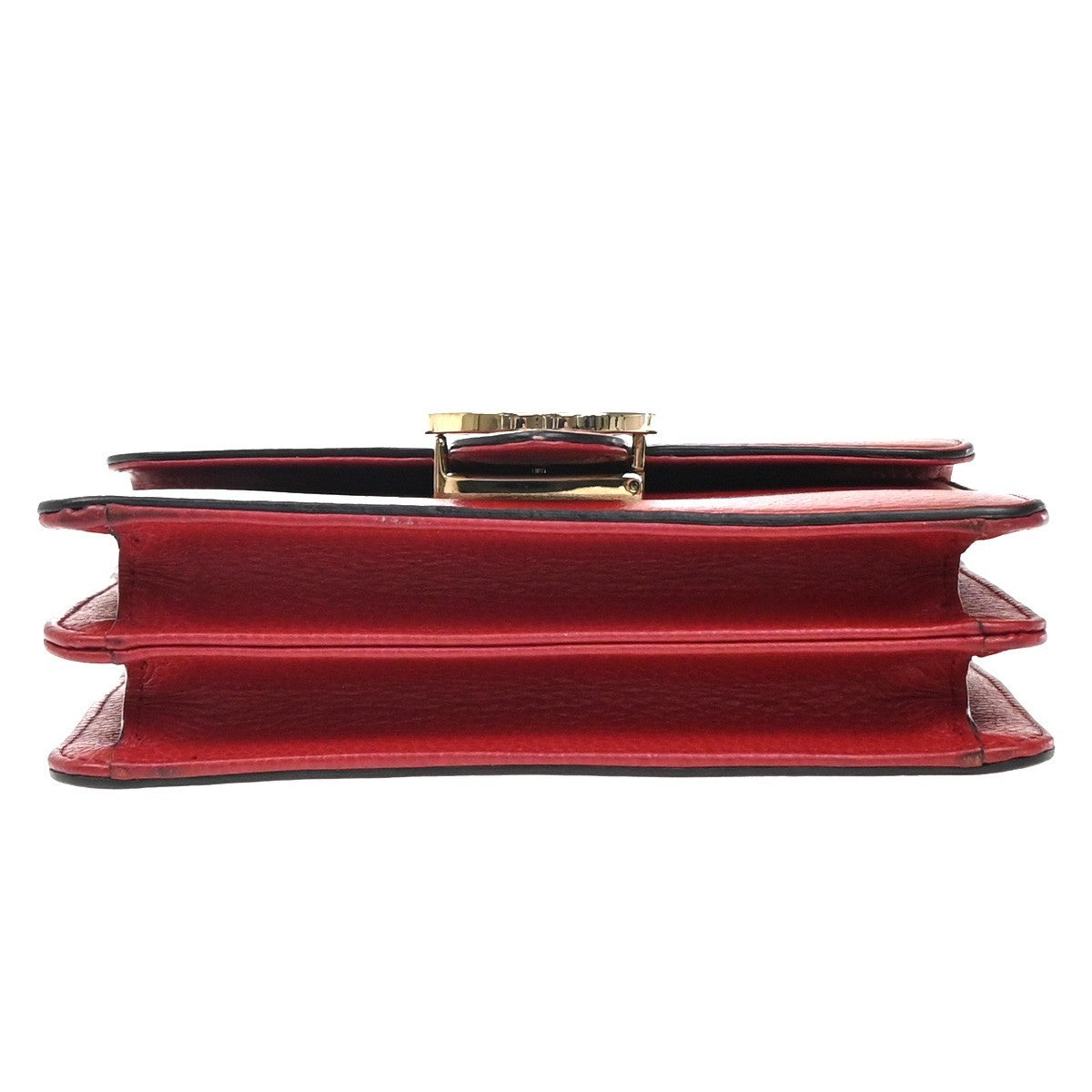 Gucci Interlocking Shoulder Bag Leather, RED, LEATHER, Shoulder bag