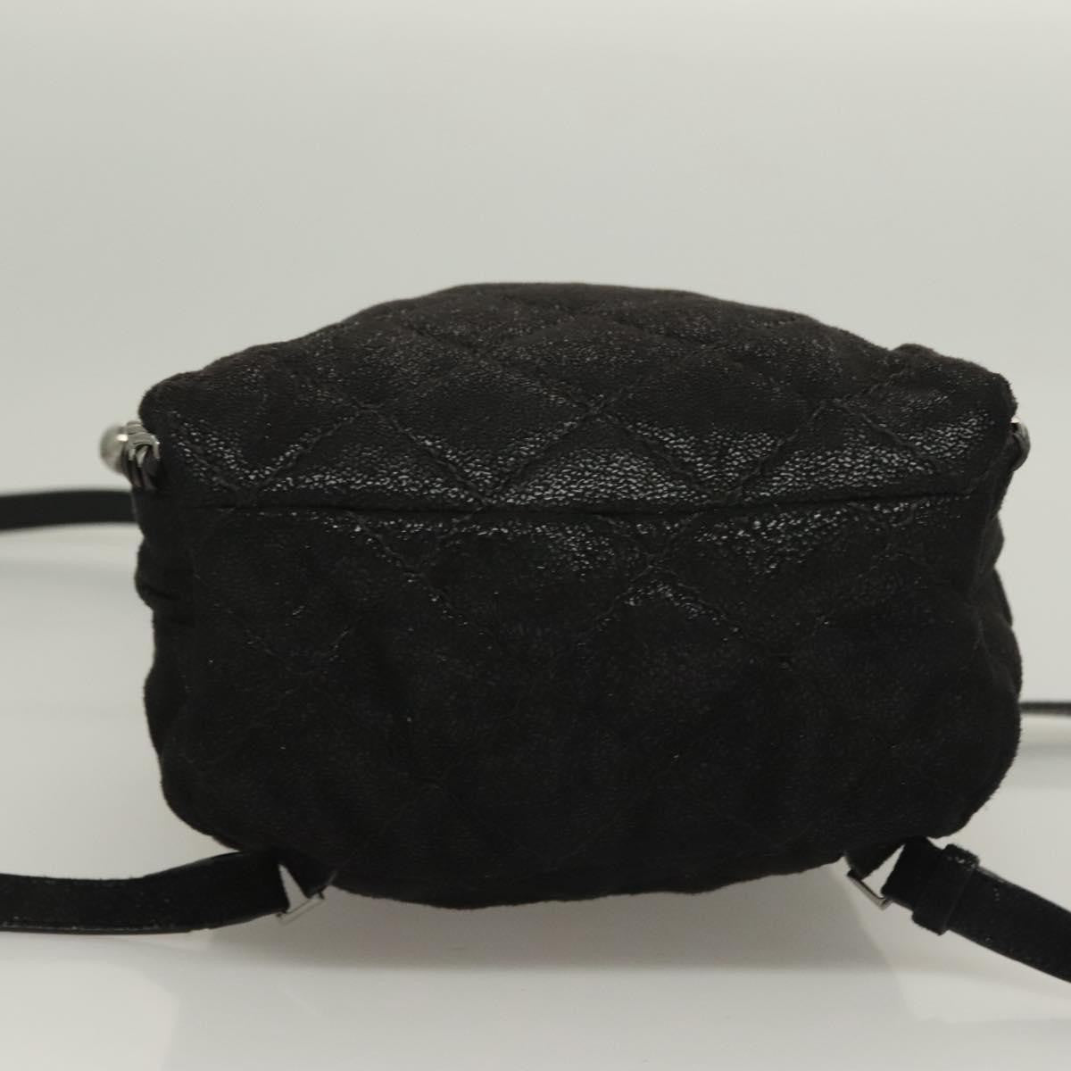 Stella McCartney Falabella Flap Pocket Backpack Shaggy Deer, BLACK, SUEDE, Backpack