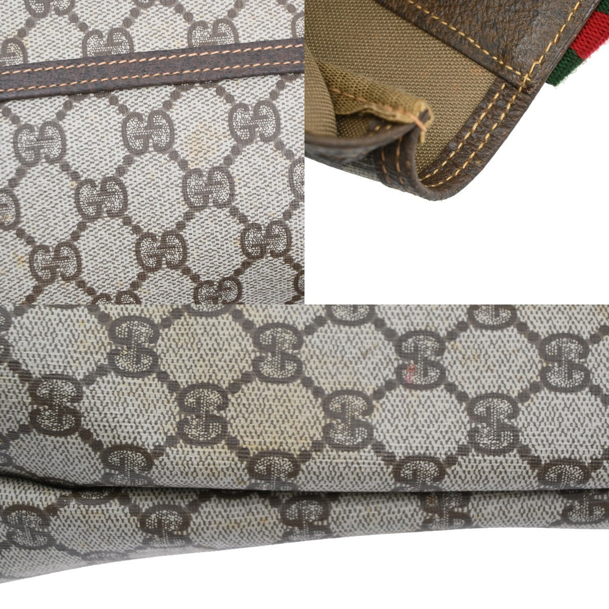 Gucci Vintage Web Strap Tote GG Coated Canvas, BEIGE, PVC, Tote bag