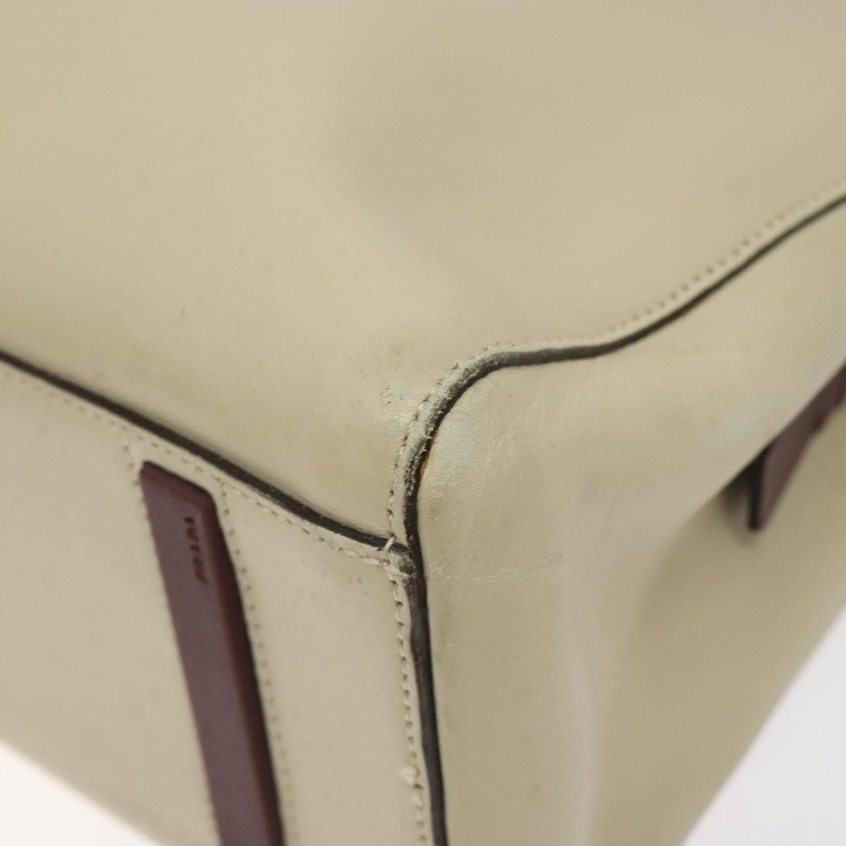 Prada Vintage Shoulder Bag Leather, BEIGE, LEATHER, Shoulder bag
