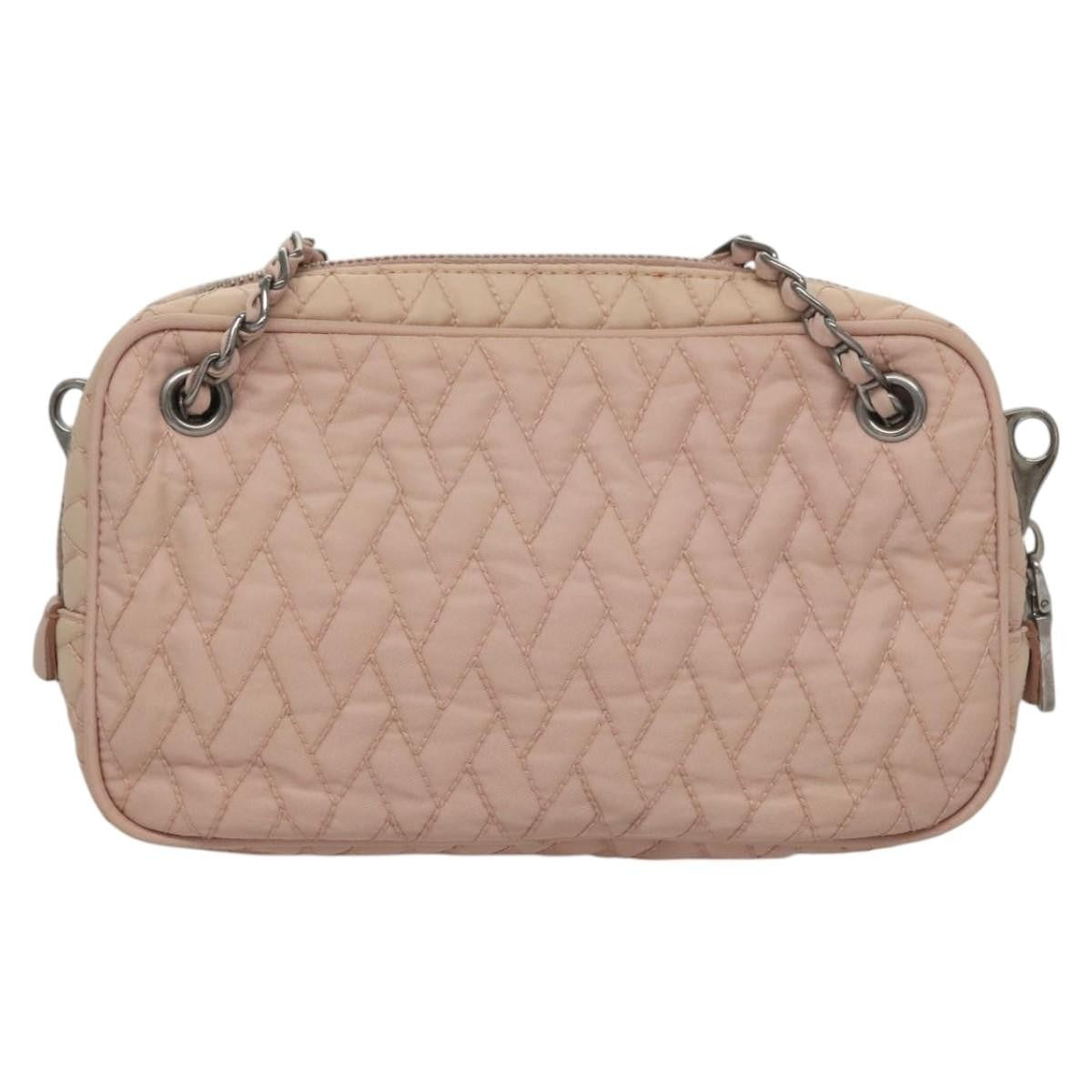 Prada Camera Bag Quilted Tessuto, PINK, NYLON, Crossbody bag