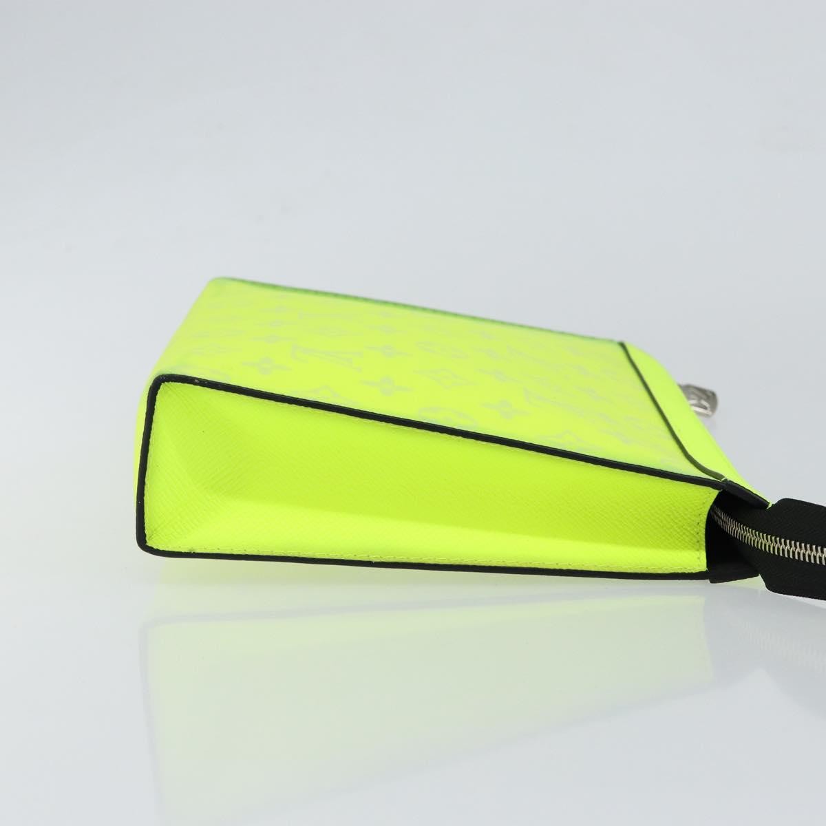 Louis Vuitton Pochette Voyage Monogram Taigarama, YELLOW, LEATHER, Clutche & pouche