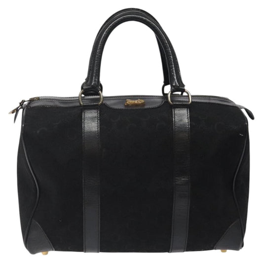 Celine C Sulky Handbag Canvas, BLACK, CANVAS, Handbag