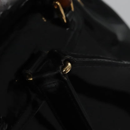 Gucci Vintage Bamboo Backpack Patent, Black, Patent Leather, Backpack