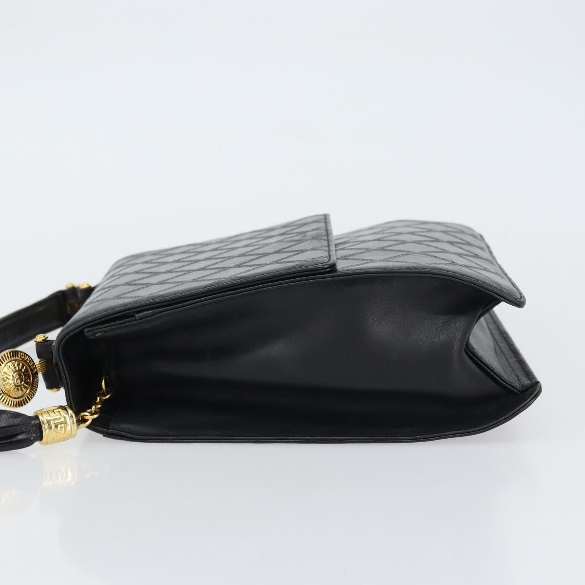 Versace Vintage Handbag Leather, BLACK, LEATHER, Handbag