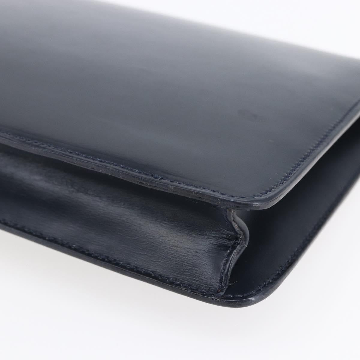 Celine Clutch Bag Leather, NAVY, LEATHER, Clutche & pouche