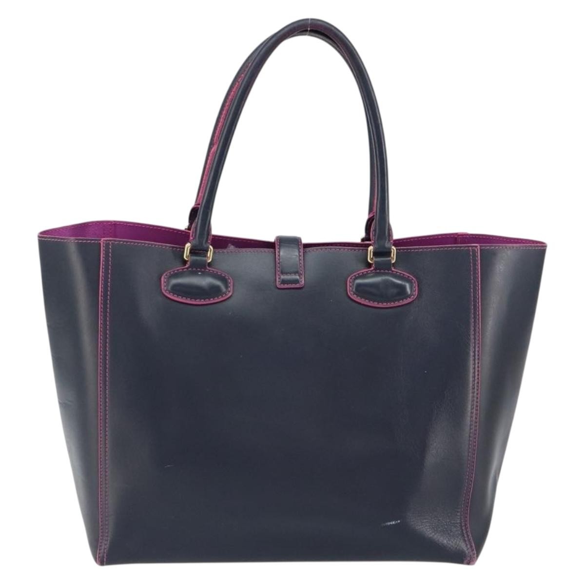 Loewe Leo Shopper Tote Leather, NAVY, LEATHER, Tote bag