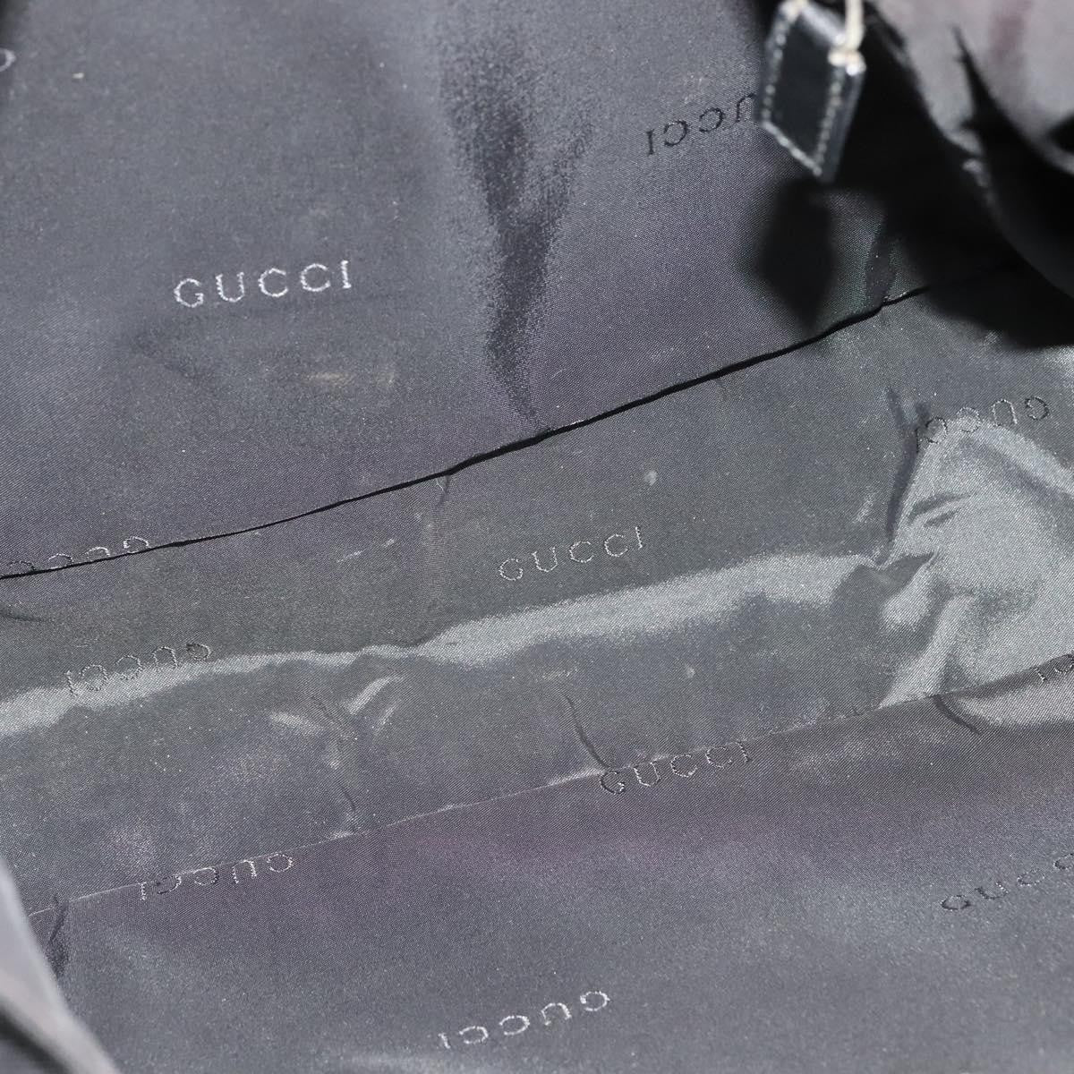 Gucci Side Pocket Flap Messenger Bag Nylon, BLACK, NYLON, Shoulder bag