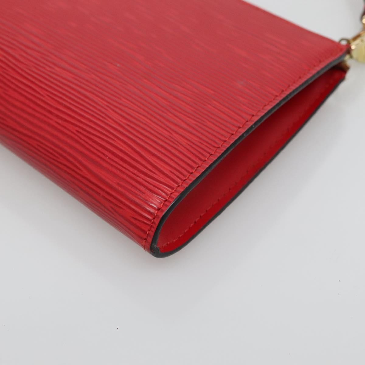 Louis Vuitton Pochette Accessoires Epi Leather, RED, LEATHER, Clutche & pouche