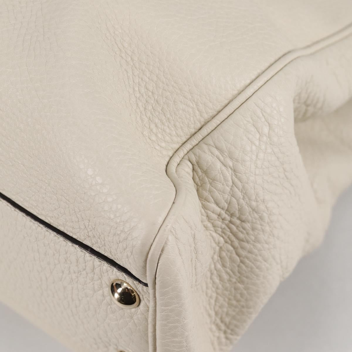 Gucci Bamboo shopper bag Leather, WHITE, LEATHER, Handbag