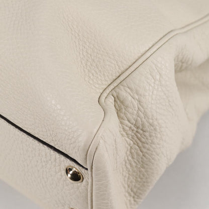 Gucci Bamboo shopper bag Leather, WHITE, LEATHER, Handbag