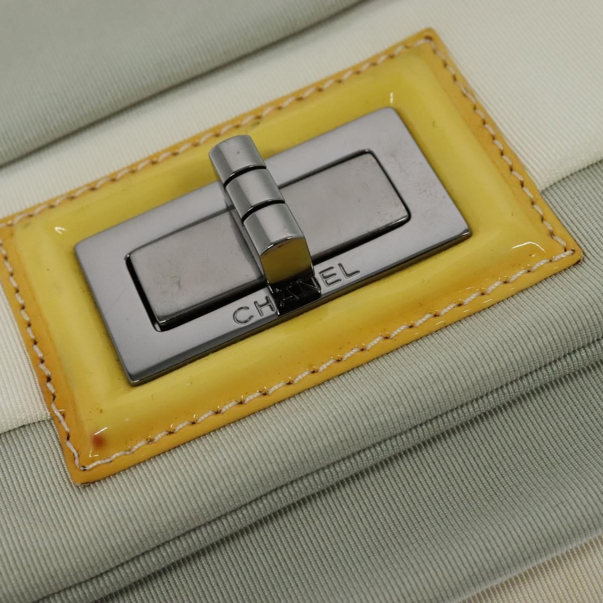 Chanel Mademoiselle Lock Chain Flap Bag Grosgrain, GRAY, NYLON, Handbag