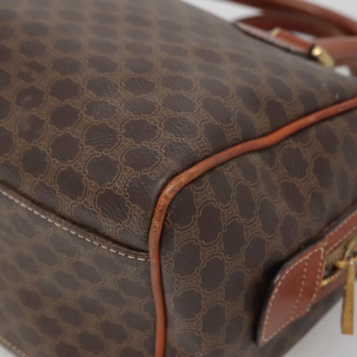 Celine Macadam Handbag Macadam with leather, BROWN, CANVAS, Handbag