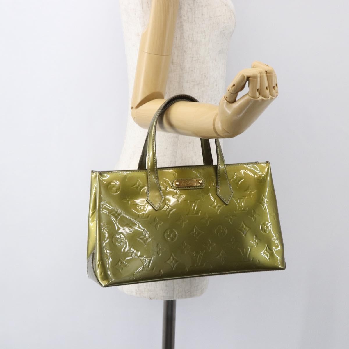 Louis Vuitton Wilshire Handbag Monogram Vernis, GREEN, PATENT_LEATHER, Handbag