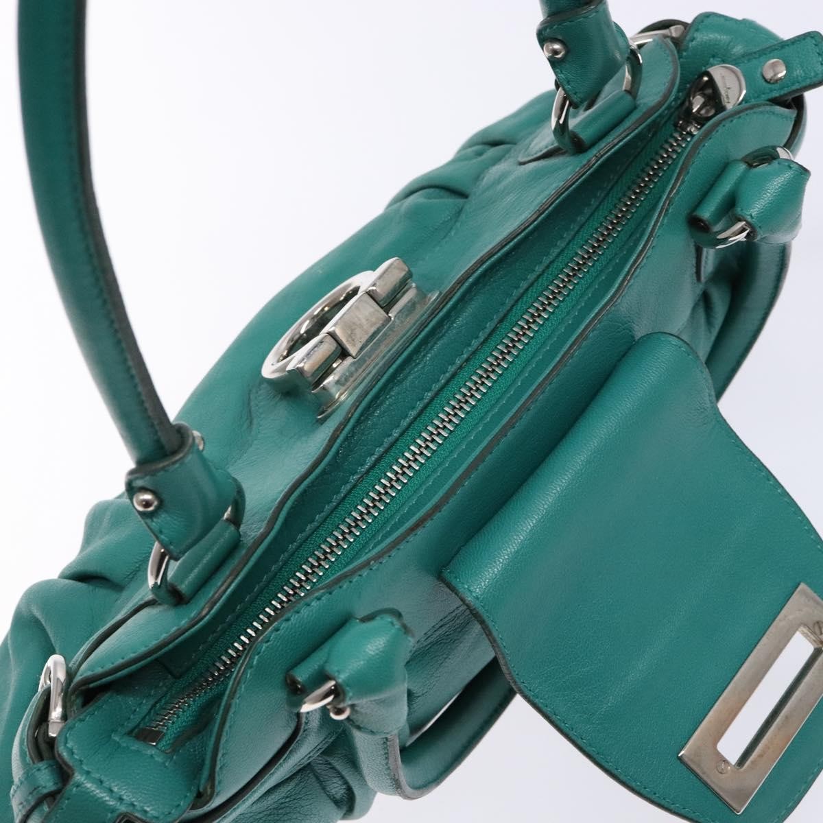 Salvatore Ferragamo Marisa Satchel Leather, GREEN, LEATHER, Handbag