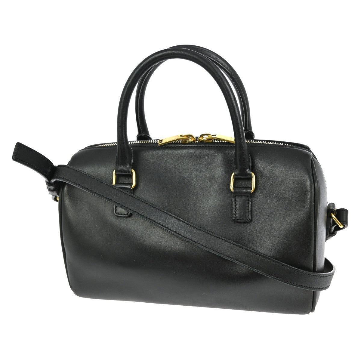 Saint Laurent Classic Baby Duffle Bag Leather, BLACK, LEATHER, Handbag