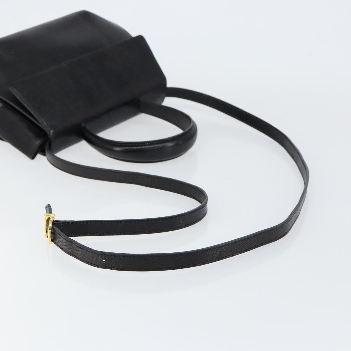 Salvatore Ferragamo Vintage Handbag Leather, BLACK, LEATHER, Handbag