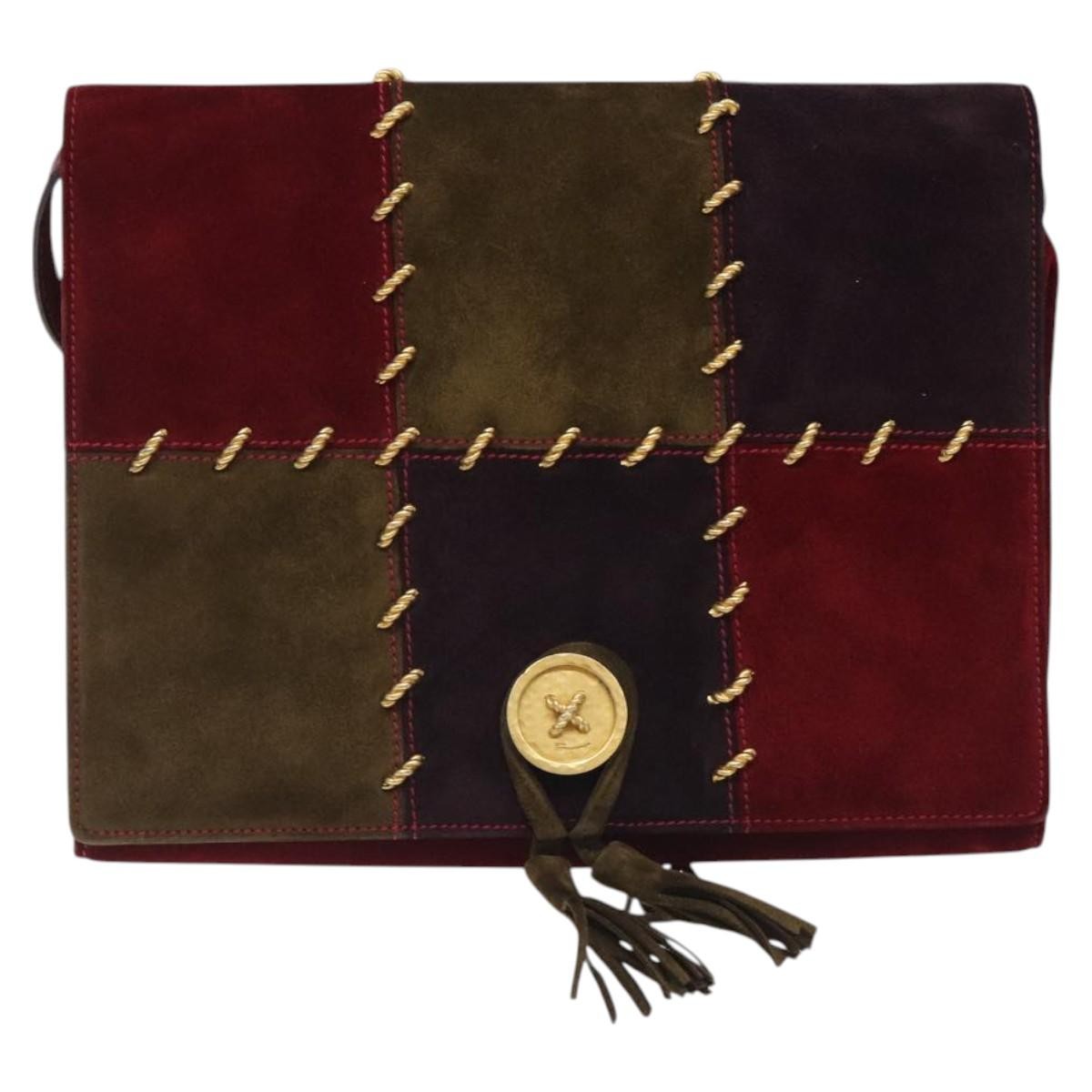 Salvatore Ferragamo Vintage Shoulder Bag Suede, MULTICOLOUR, SUEDE, Shoulder bag