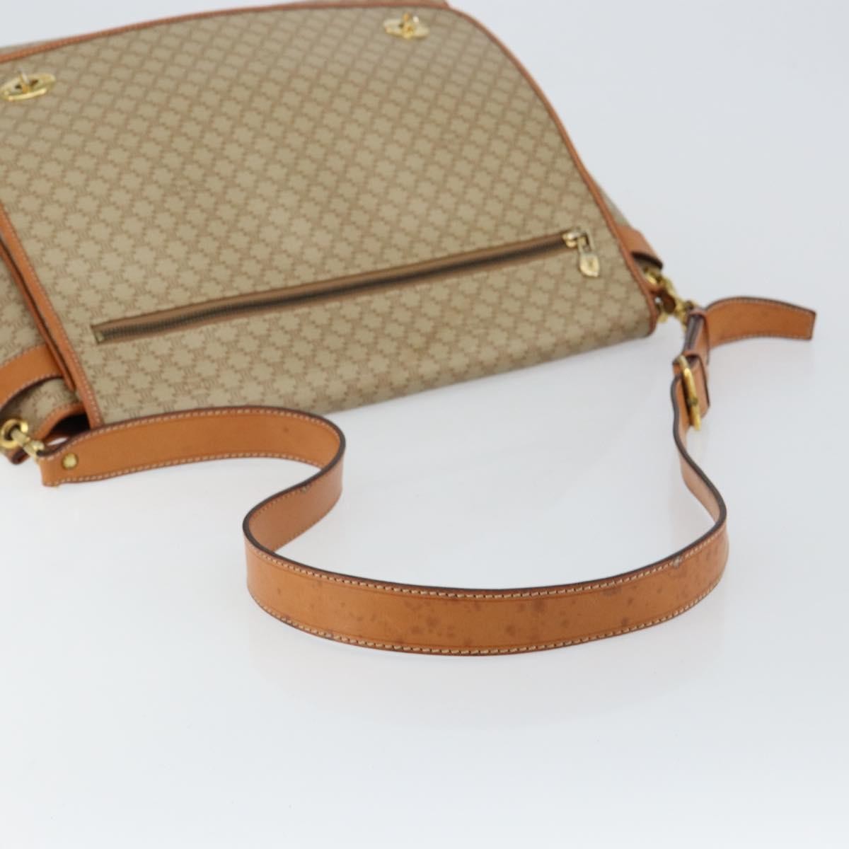 Celine Macadam Shoulder Bag PVC Leather, BEIGE, CANVAS, Shoulder bag