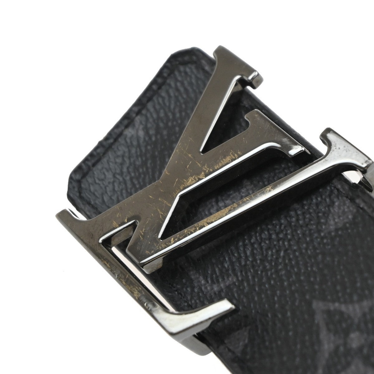 Louis Vuitton LV Initiales Belt Monogram Eclipse Leather, BLACK, CANVAS, Belts