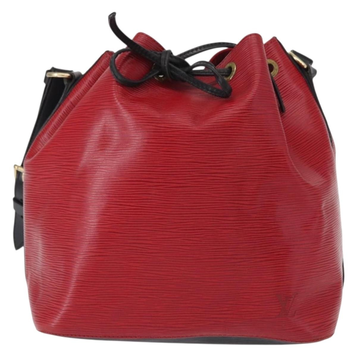 Louis Vuitton Bicolor Petit Noe Handbag Epi Leather, RED, LEATHER, Shoulder bag