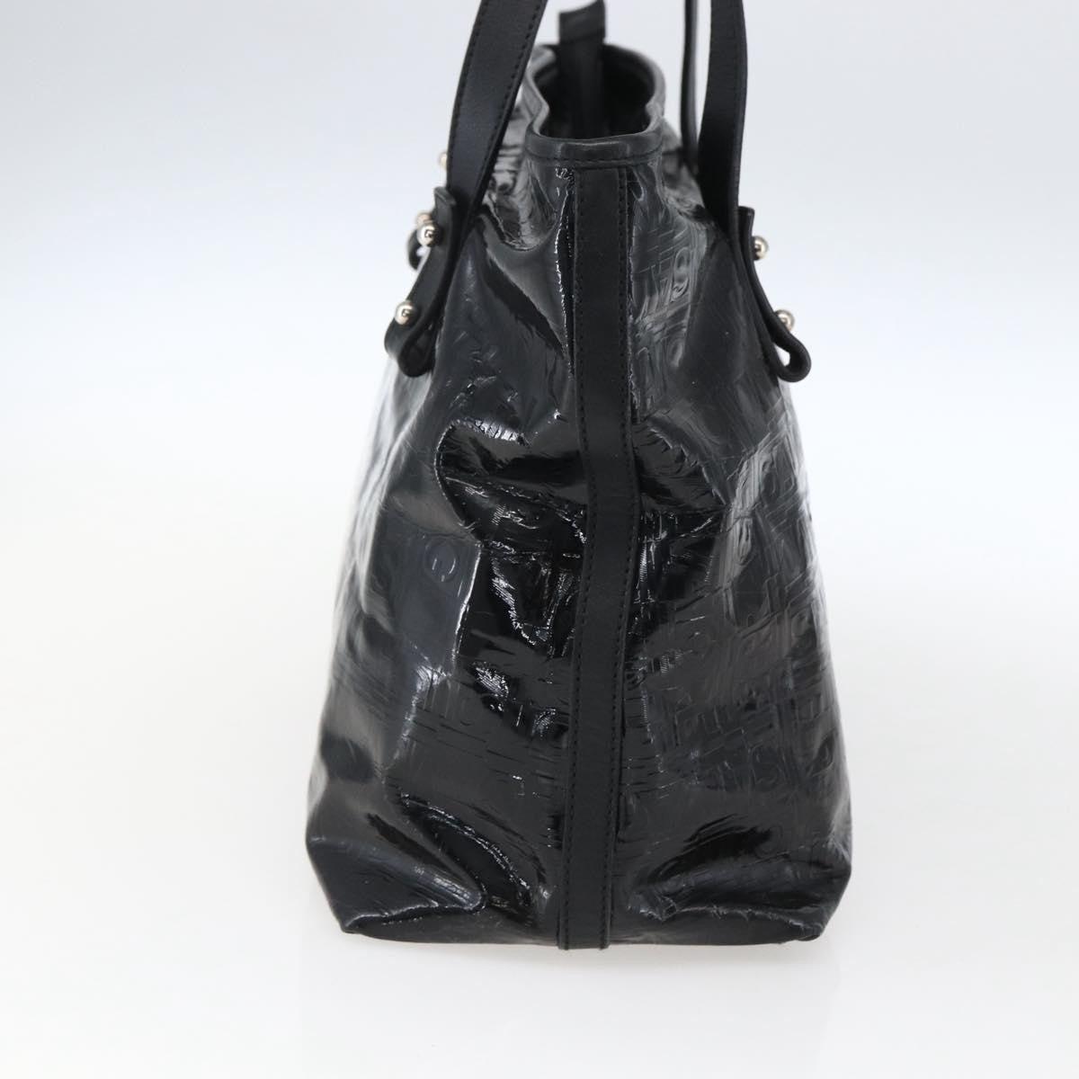 Salvatore Ferragamo Gancini Tote Patent leather, BLACK, PATENT_LEATHER, Tote bag