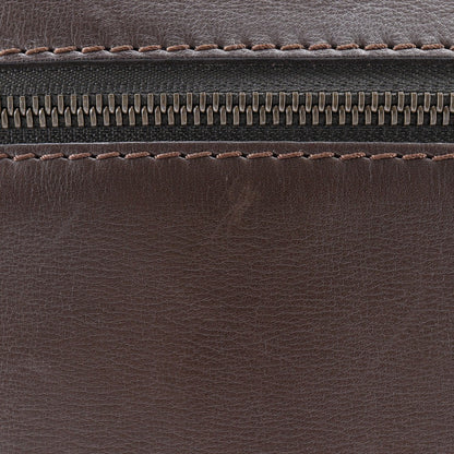 Louis Vuitton Sac Plat Crossbody Bag Utah Leather, BROWN, LEATHER, Shoulder bag