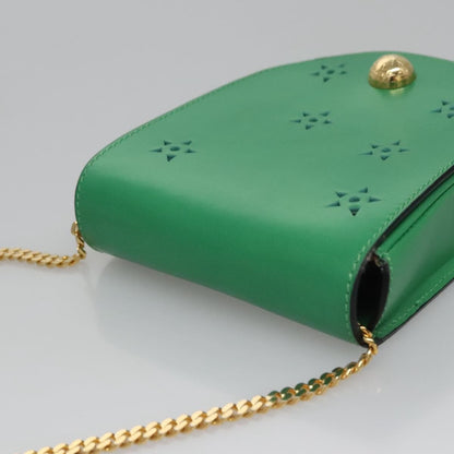 Celine Shoulder Bag Leather, GREEN, LEATHER, Shoulder bag