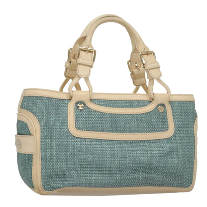 Celine Boogie Satchel Leather, BLUE, LEATHER, Handbag