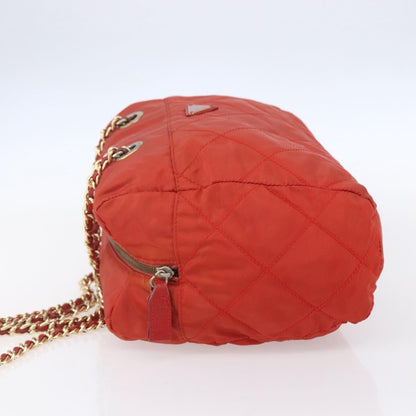 Prada Chain Shoulder Bag Tessuto, ORANGE, NYLON, Shoulder bag