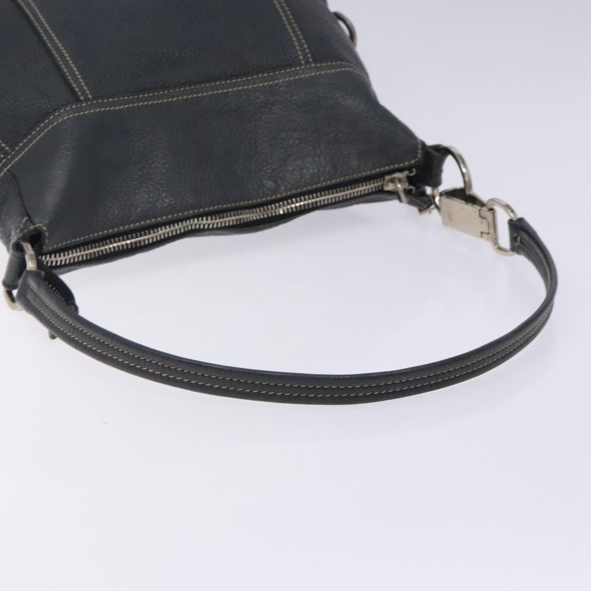 Prada Vintage Shoulder Bag Leather, NAVY, LEATHER, Shoulder bag