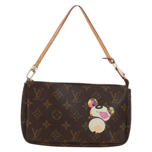Louis Vuitton Pochette Accessoires Limited Edition Monogram Murakami Panda, BROWN, CANVAS, Clutche & pouche
