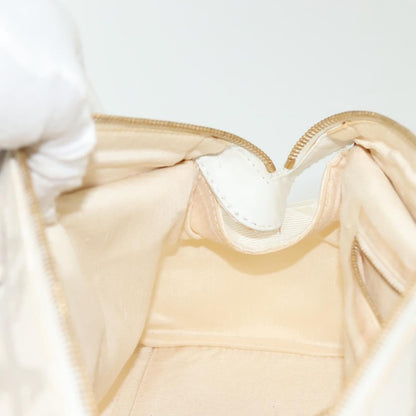 Christian Dior Cannage Handbag Canvas, WHITE, CANVAS, Handbag