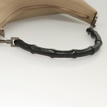 Gucci Vintage Bamboo Shoulder Bag Leather, BEIGE, LEATHER, Shoulder bag