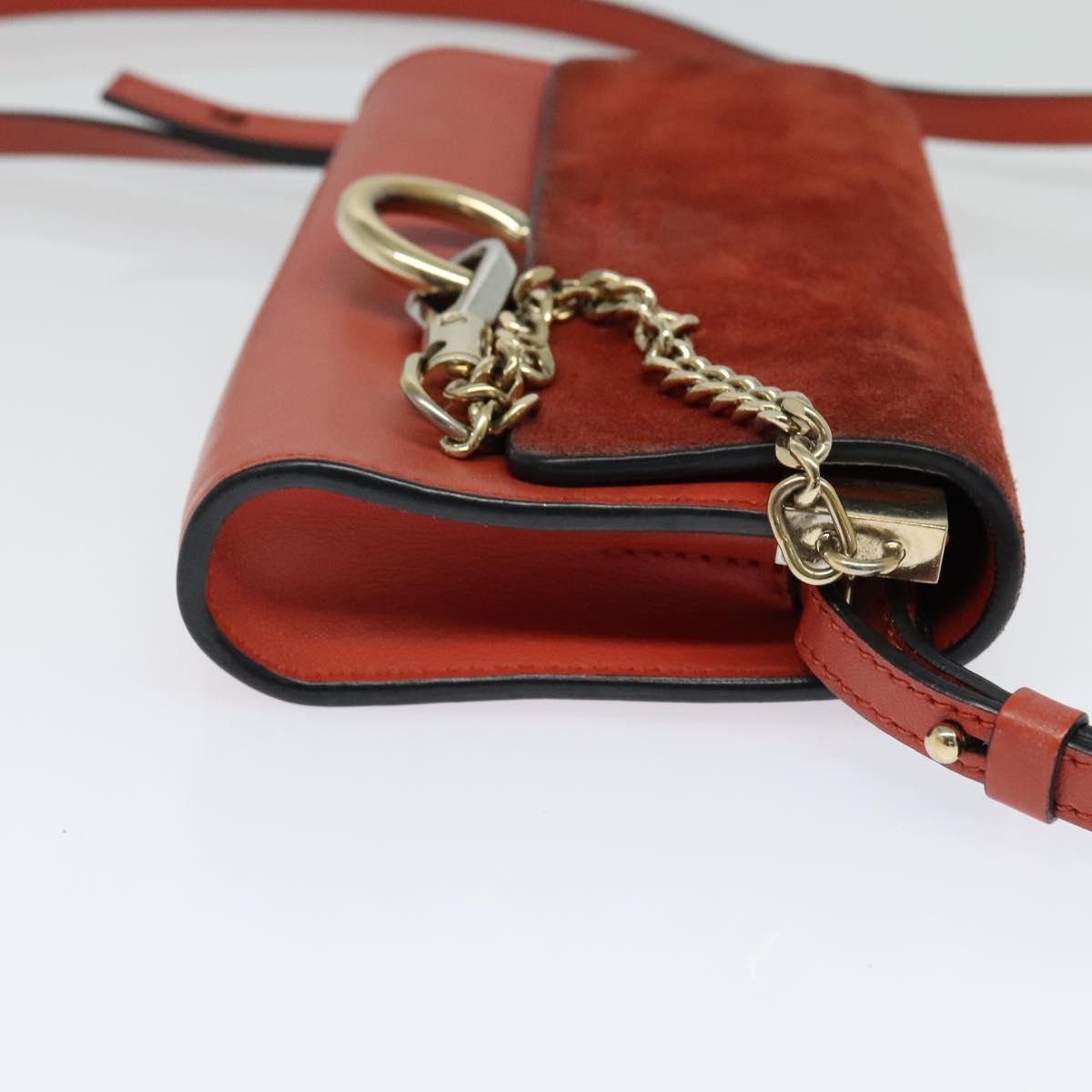 Chloe Faye Shoulder Bag Leather and Suede, Red, Leather, Shoulder Bag