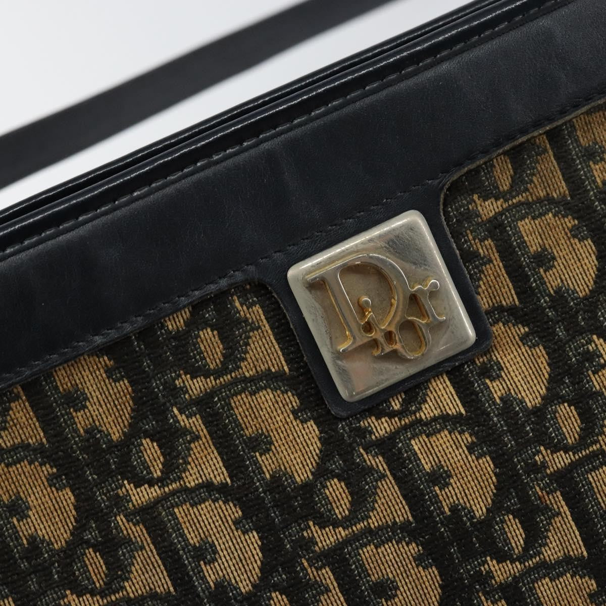 Christian Dior Vintage Trotter Shoulder Bag Canvas, NAVY, CANVAS, Shoulder bag