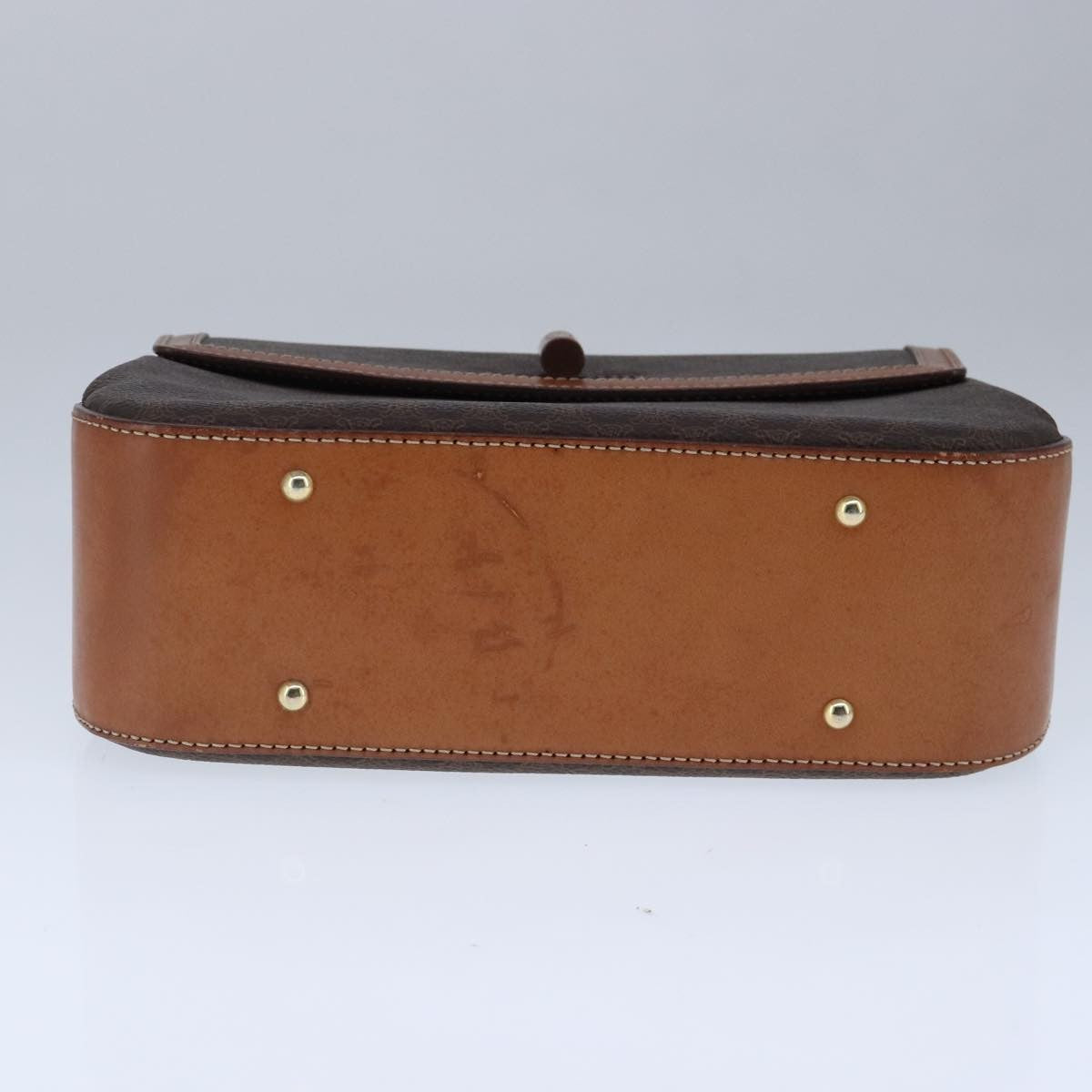 Celine Vintage Convertible Top Handle Bag Macadam Coated Canvas, Brown, Canvas, Handbag