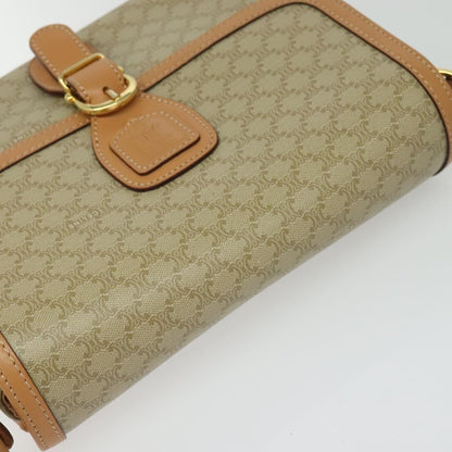 Celine Macadam Shoulder Bag PVC Leather, BEIGE, CANVAS, Shoulder bag