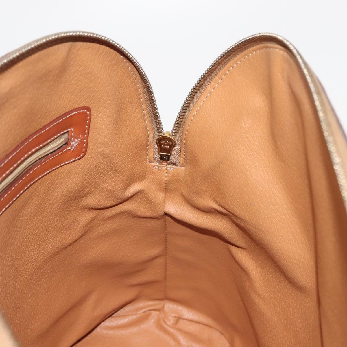 Celine Vintage Macadam Handbag Canvas, BROWN, CANVAS, Handbag