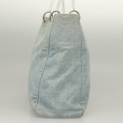 Christian Dior Vintage Lady Dior Bag Cannage Quilt Denim, BLUE, CANVAS, Tote bag